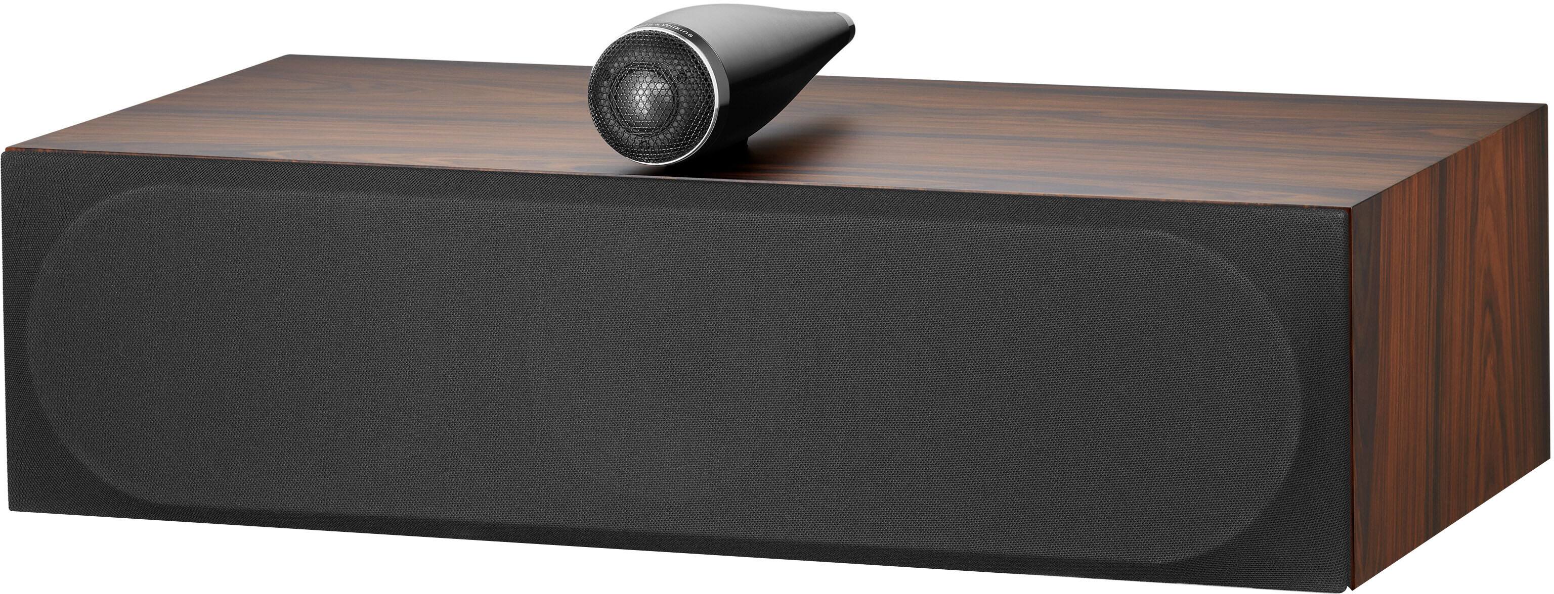 Angle. Bowers & Wilkins - 700 Series 3 Center Channel with 1" Tweeter On Top and Two 6.5" Bass Drivers (Each) - Mocha.