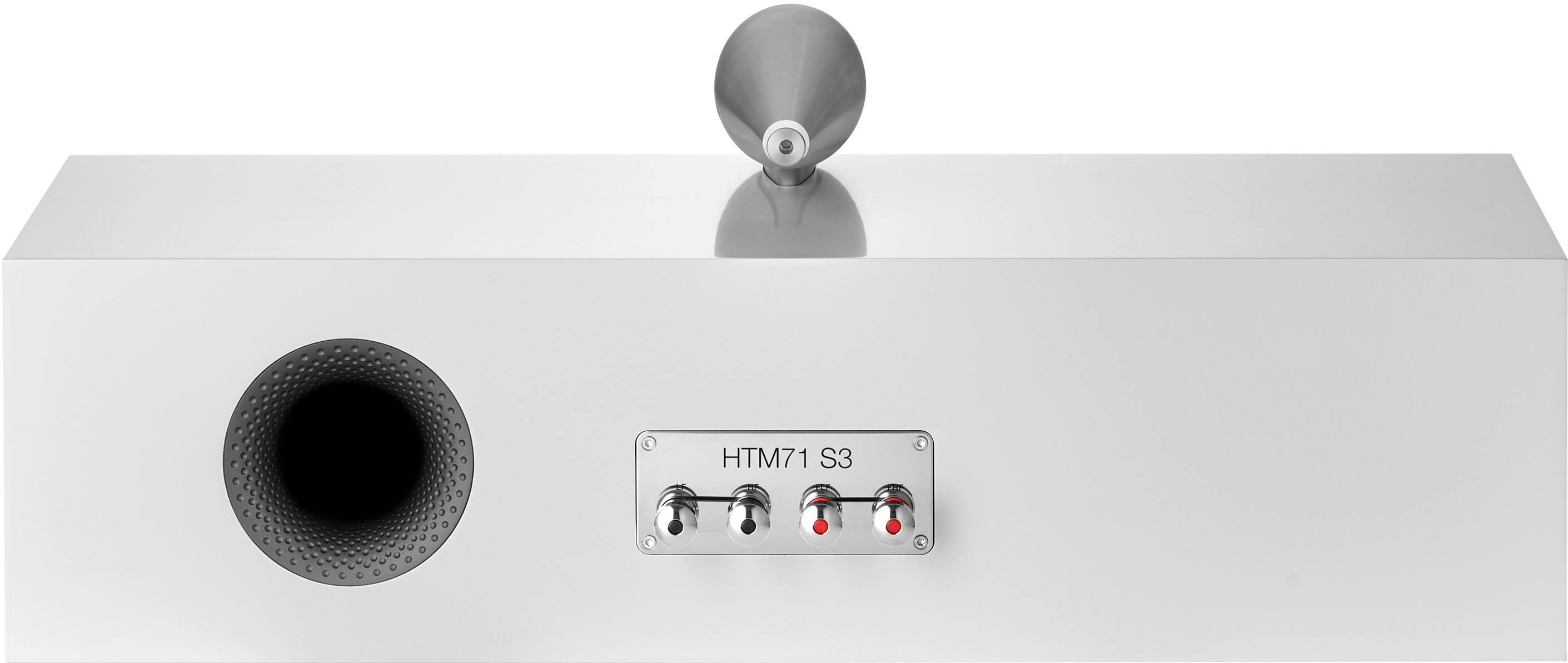 Back. Bowers & Wilkins - 700 Series 3 Center Channel with 1" Tweeter On Top and Two 6.5" Bass Drivers (Each) - White.