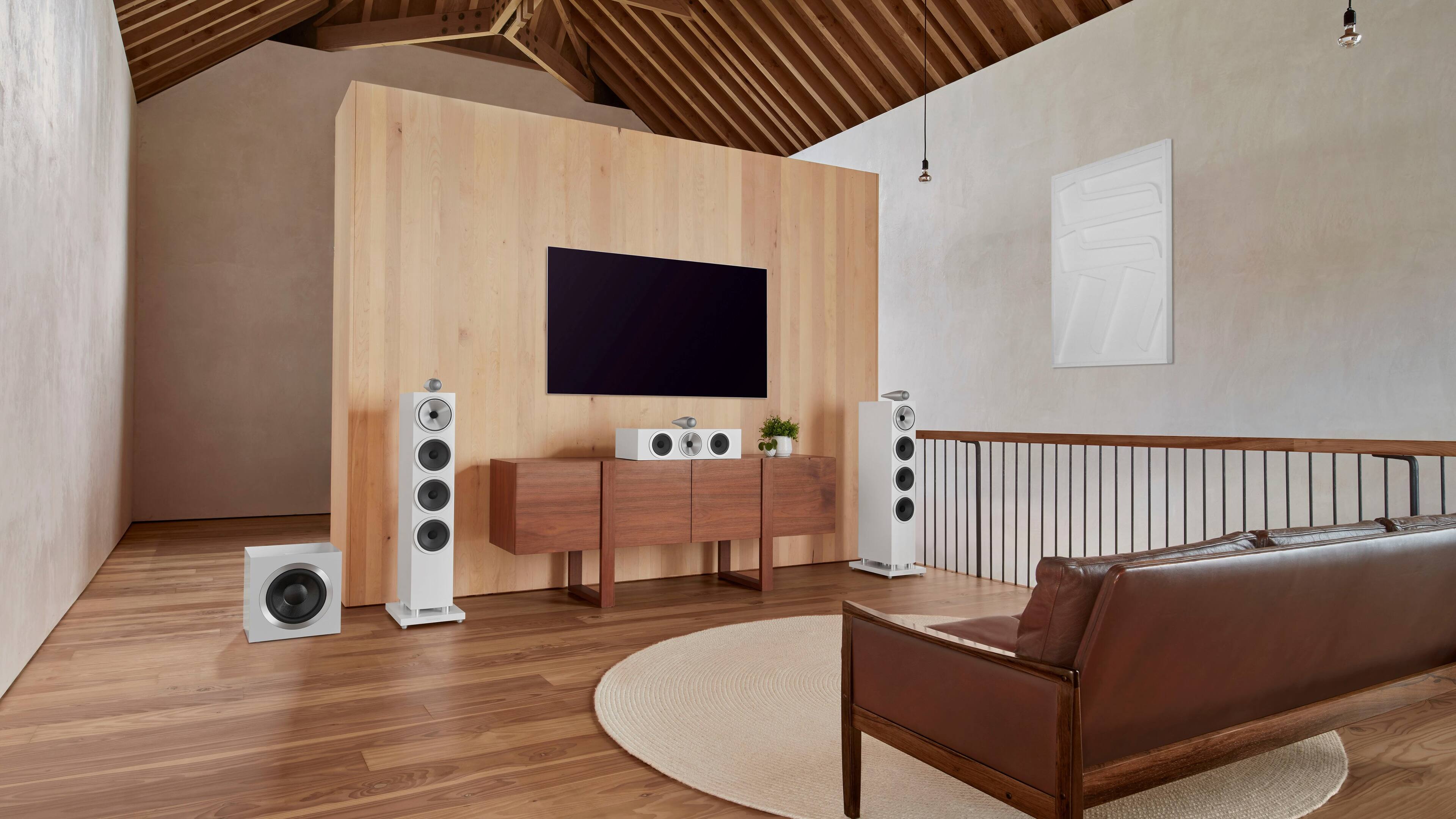 Alt View 13. Bowers & Wilkins - 700 Series 3 Center Channel with 1" Tweeter On Top and Two 6.5" Bass Drivers (Each) - White.