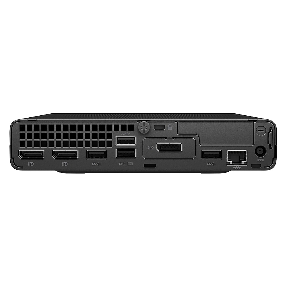 Back View: HP - ProDesk 600 Desktop Mini Computer - Intel Core i5-10500T - 8GB Memory (RAM) - 256GB SSD - Black