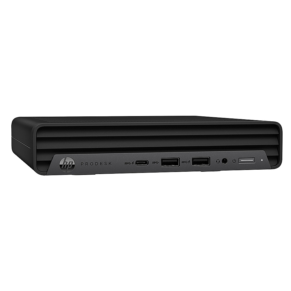 Angle View: HP - ProDesk 600 Desktop Mini Computer - Intel Core i5-10500T - 8GB Memory (RAM) - 256GB SSD - Black