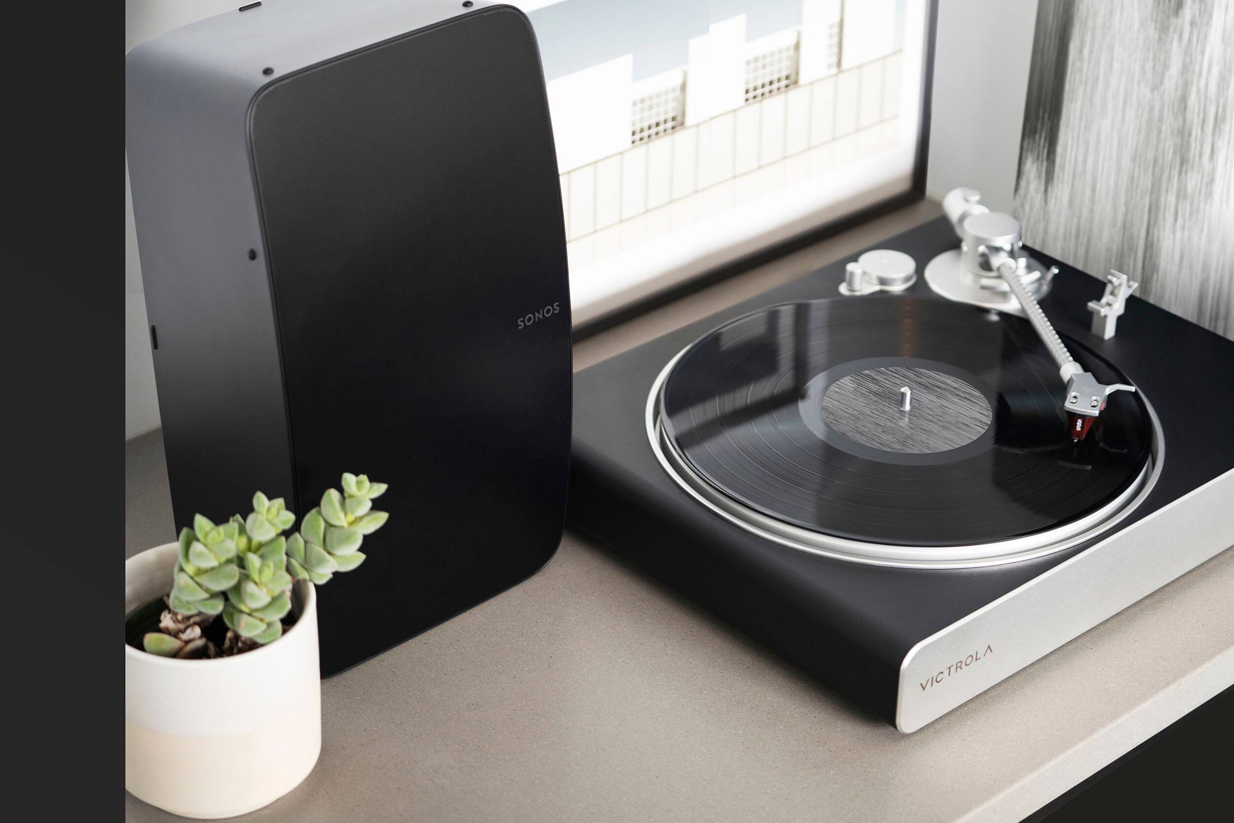 Alt View 24. Victrola - Stream Carbon Turntable - Works with Sonos - Black/Silver.