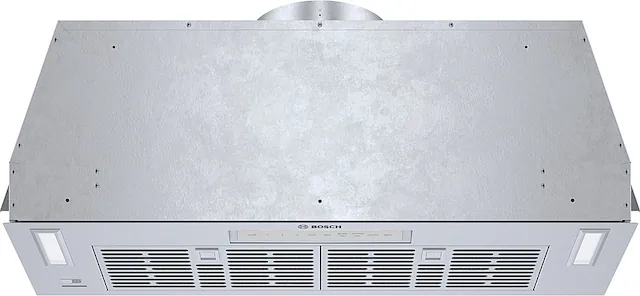 Front. Bosch - 800 Series 36" Externally Vented Cabinet Depth Custom Insert Range Hood with WiFi and 600 CFM Blower - Stainless Steel.