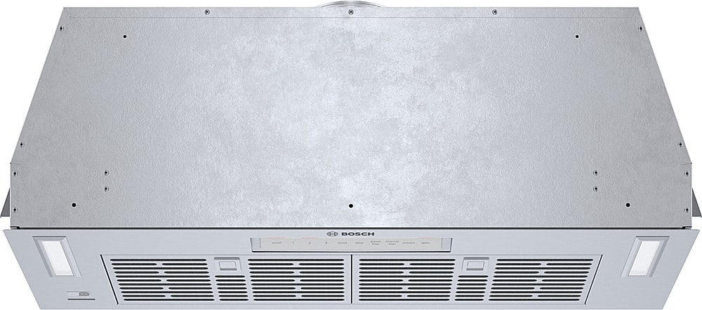 Front. Bosch - 300 Series 36" Externally Vented Cabinet Depth Custom Insert Range Hood with WiFi and 300 CFM Blower - Stainless Steel.