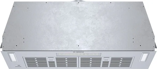 Front. Bosch - 300 Series 36" Externally Vented Cabinet Depth Custom Insert Range Hood with WiFi and 300 CFM Blower - Stainless Steel.