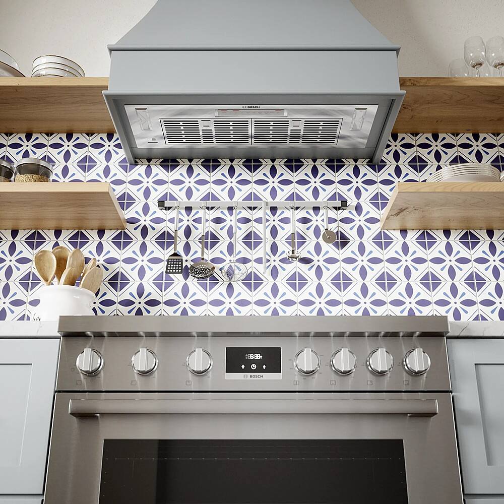 Alt View 19. Bosch - 300 Series 36" Externally Vented Cabinet Depth Custom Insert Range Hood with WiFi and 300 CFM Blower - Stainless Steel.