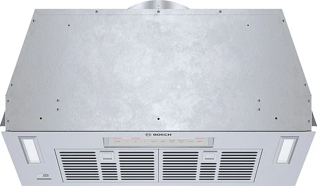 Front. Bosch - 800 Series 30" Externally Vented Cabinet Depth Custom Insert Range Hood with WiFi and 600 CFM Blower - Stainless Steel.