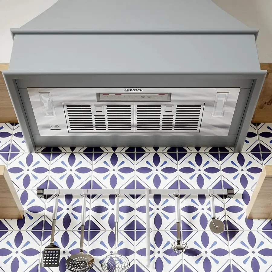 Alt View 16. Bosch - 300 Series 30" Externally Vented Cabinet Depth Custom Insert Range Hood with WiFi and 300 CFM Blower - Stainless Steel.