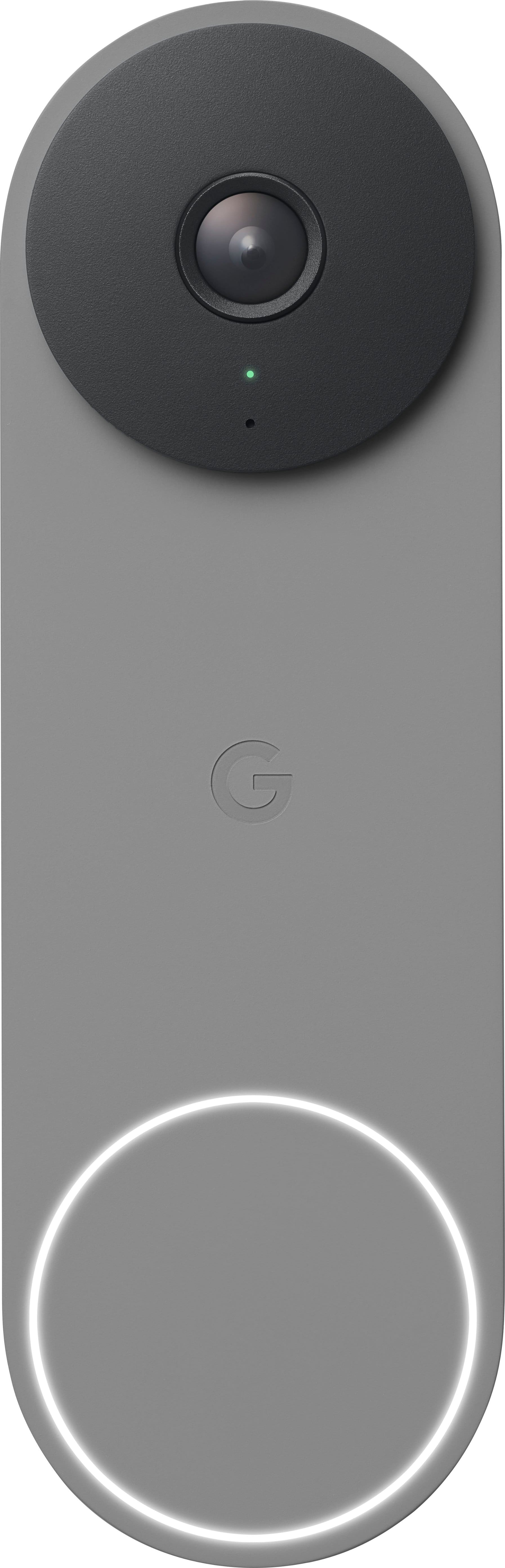 Google - Geek Squad Certified Refurbished Nest Doorbell Wired (2nd Generation) - Ash - Front_Zoom
