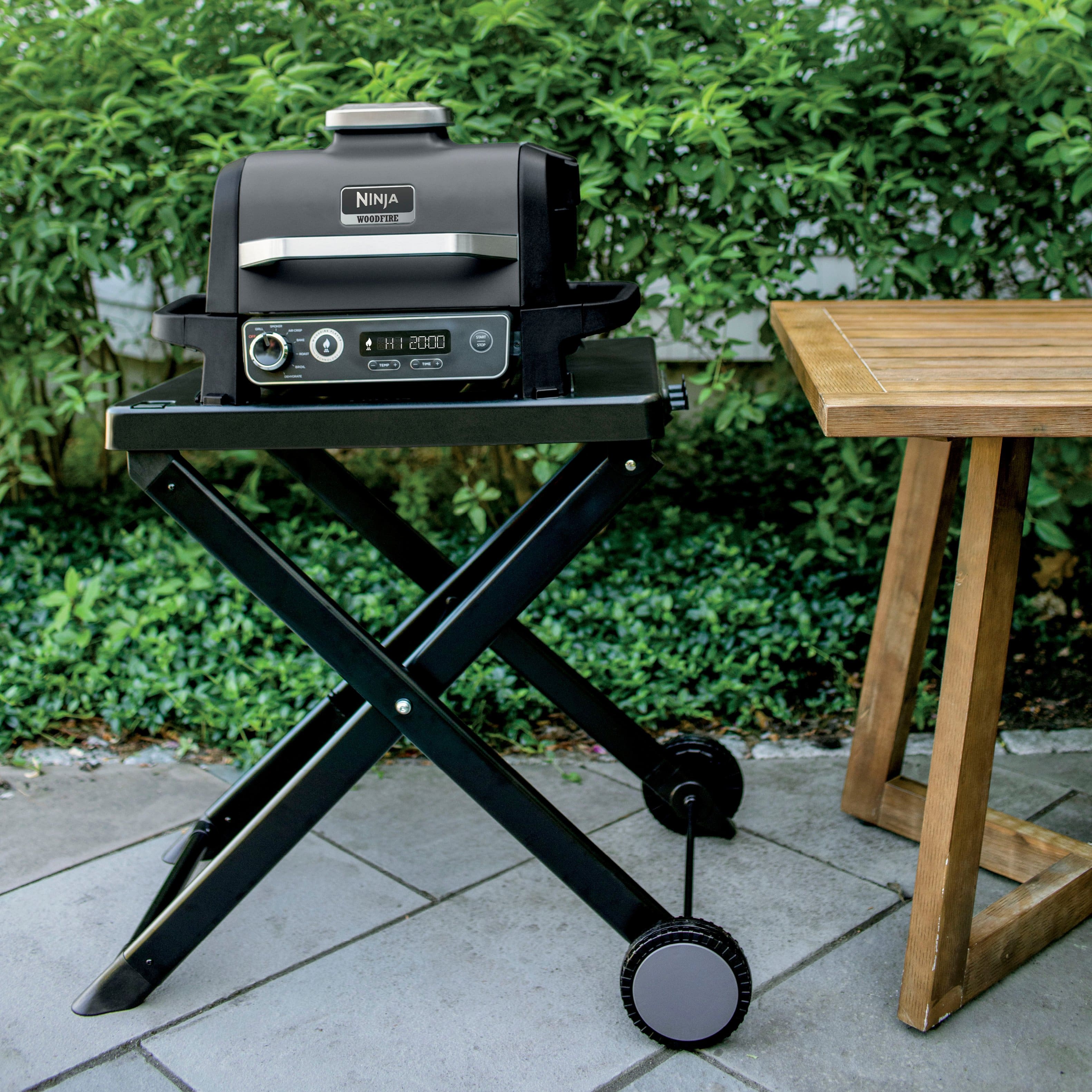 Ninja Woodfire OG701 Outdoor Grill & Smoker (Factory Refurbished)w/ Custom  Ninja Stand 