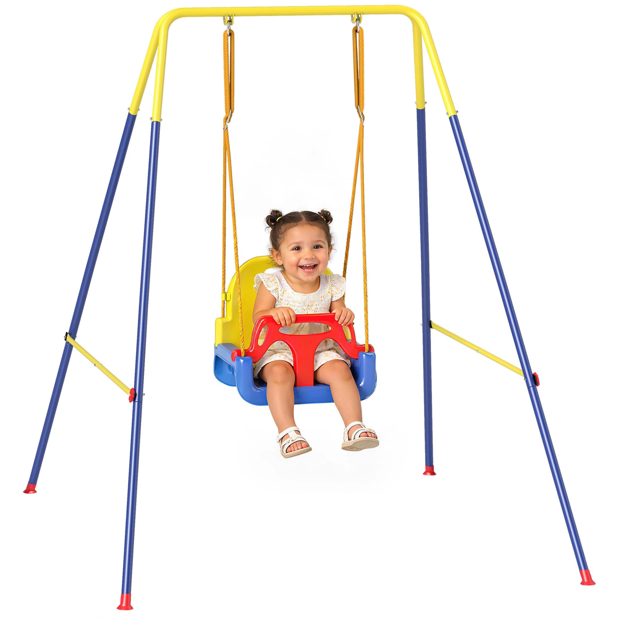Qaba - in 1 Toddler Swing Set, Folding Child Swing Set with Seat Belt - Blue price history on PriceWatchPro