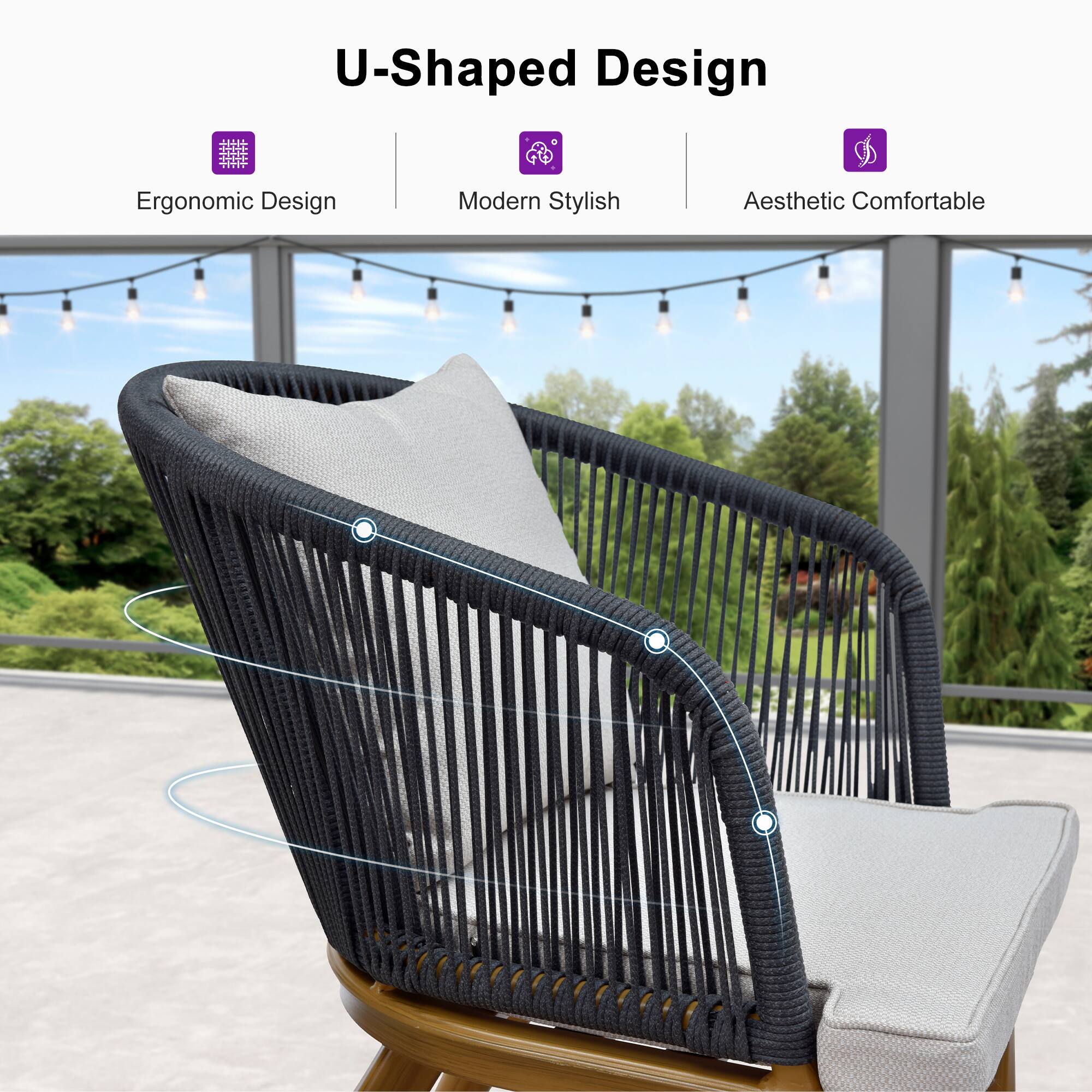 U-Shaped Design  
Ergonomic Design  
Modern Stylish  
Aesthetic Comfortable