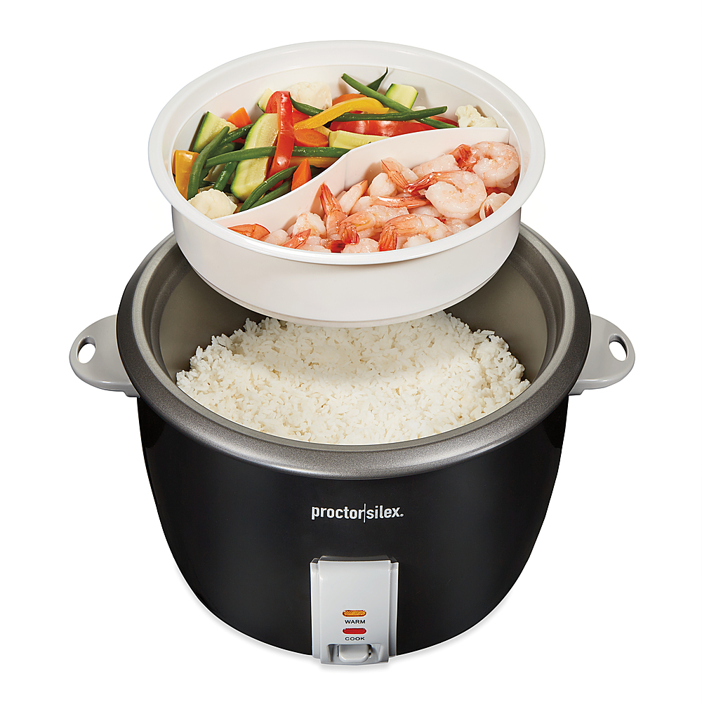 Proctor Silex 30-Cup Black Rice Cooker with Steamer and Accessories 37555 -  The Home Depot