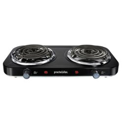 Proctor Silex - Electric Double Burner Cooktop with Adjustable Temperature - BLACK - Front_Zoom