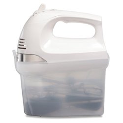 Hamilton Beach - 6 Speed Hand Mixer with Easy Clean Beaters and Snap-On Case - WHITE - Front_Zoom