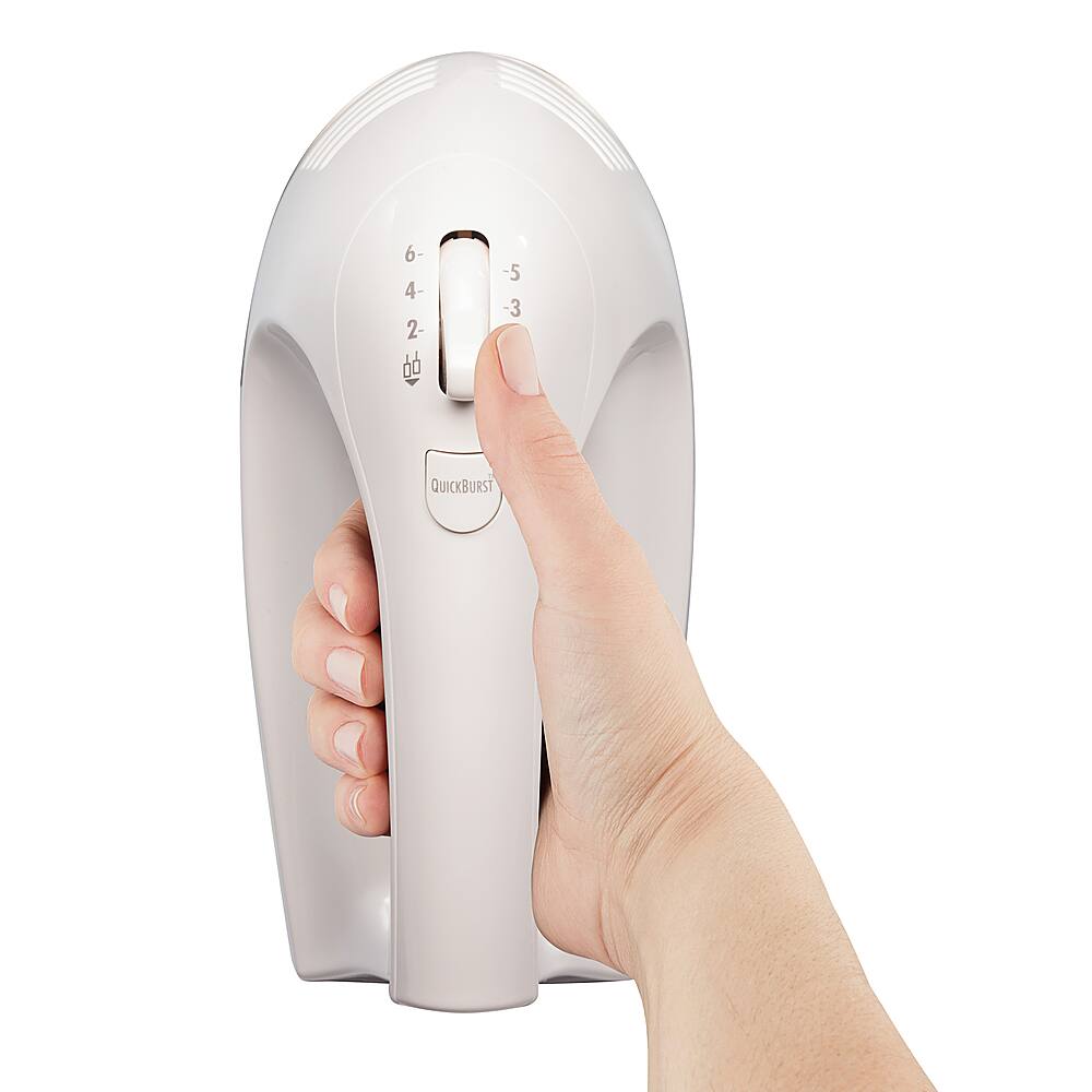 Alt View 11. Hamilton Beach - 6 Speed Hand Mixer with Easy Clean Beaters and Snap-On Case - WHITE.
