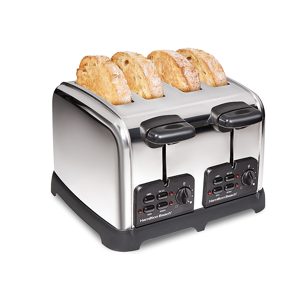 Left View: Uncanny Brands Star Wars Darth Vader Halo Toaster - Lights-Up and Makes Lightsaber Sounds - Black