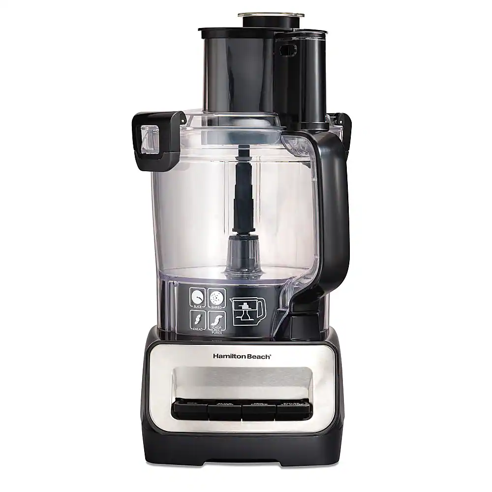 Front. Hamilton Beach - Stack and Snap 14 Cup Duo Food Processor - Black.