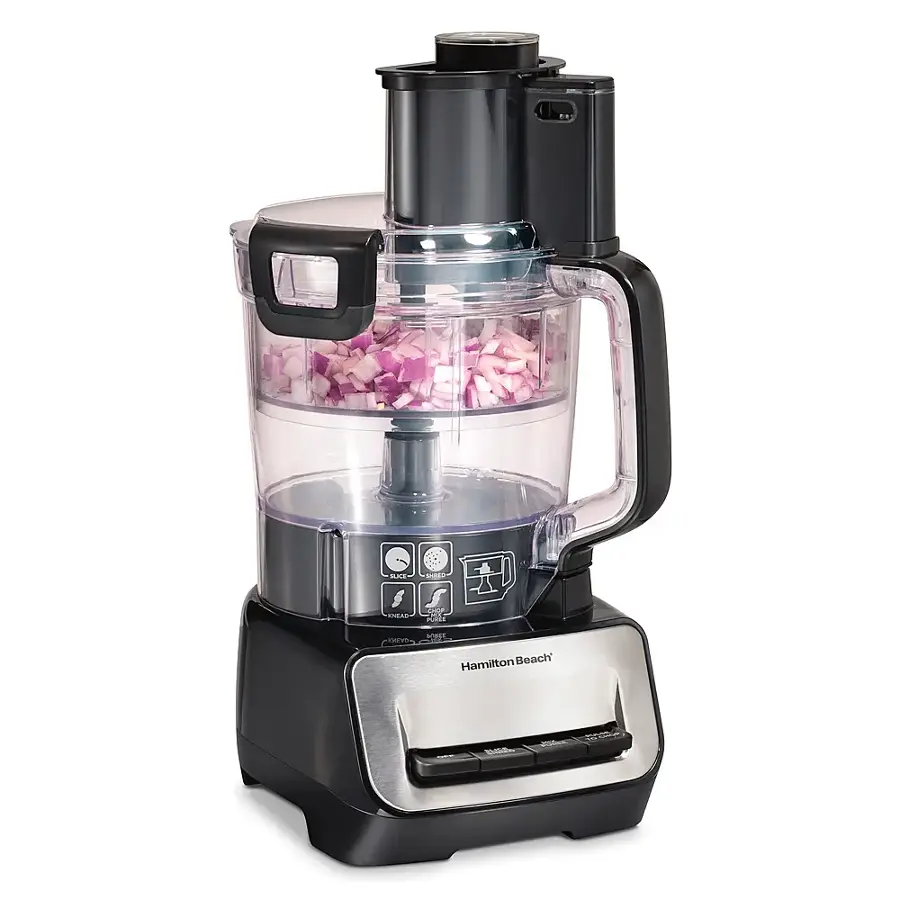 Alt View 1. Hamilton Beach - Stack and Snap 14 Cup Duo Food Processor - Black.