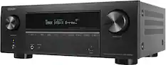 Front. Denon - AVR-X3800H (105W X 9) 9.4-Ch. with HEOS and Dolby Atmos 8K Ultra HD HDR Compatible AV Home Theater Receiver with Alexa - Black.