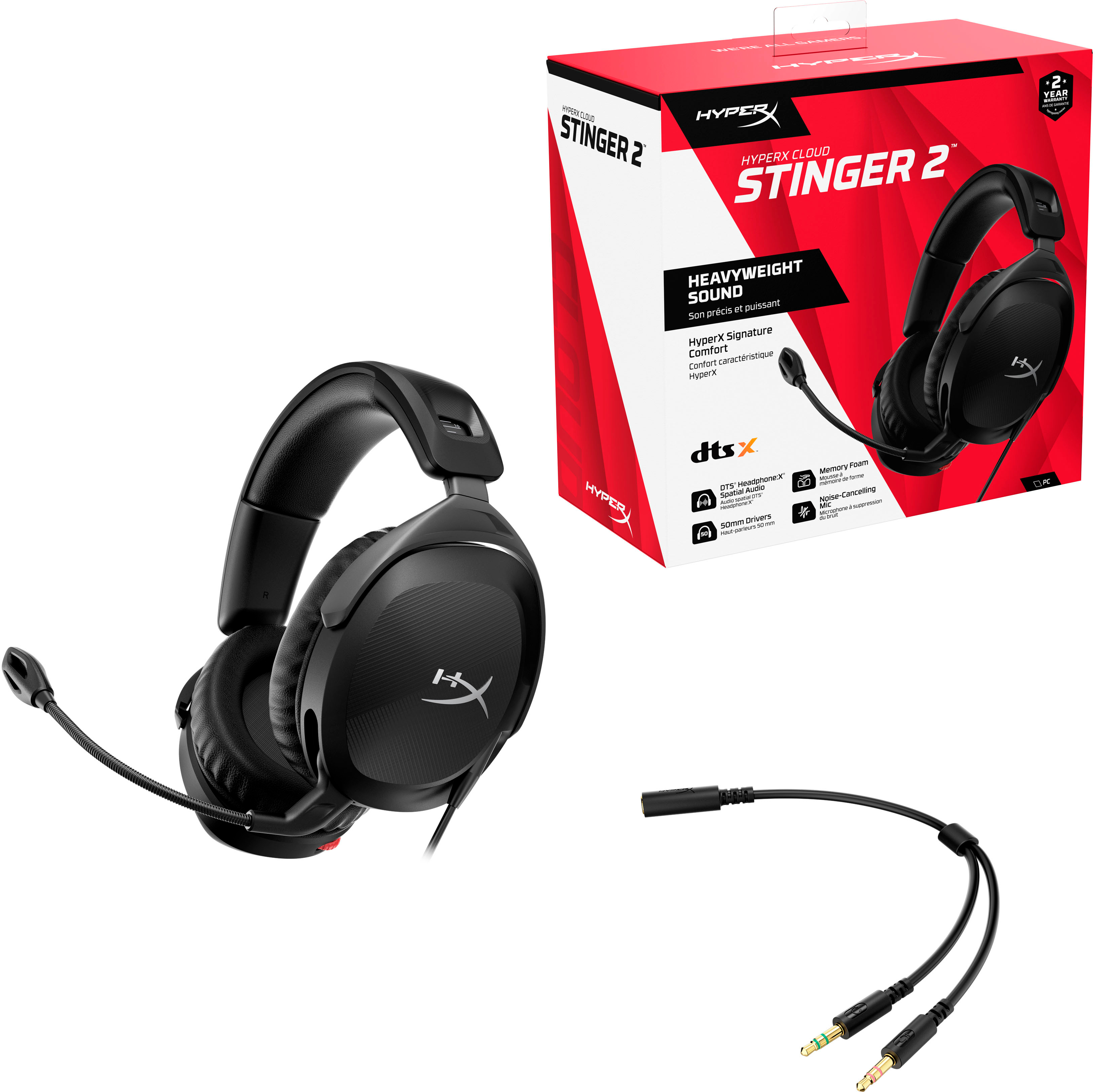 HyperX Cloud Stinger 2 for Wired - 519T1AA Best Buy Gaming PC Headset Black