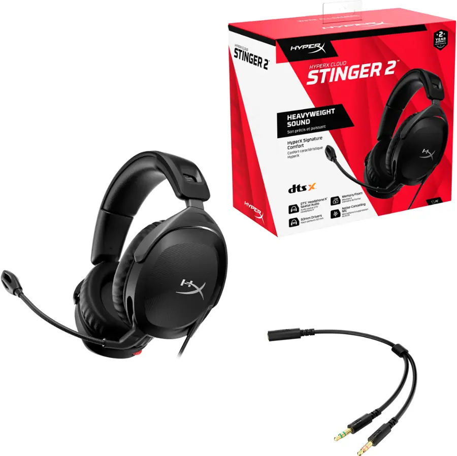Headset Alt HyperX Cloud Stinger 2 Wired Gaming Headset for PC Black 519T1AA - Best Buy