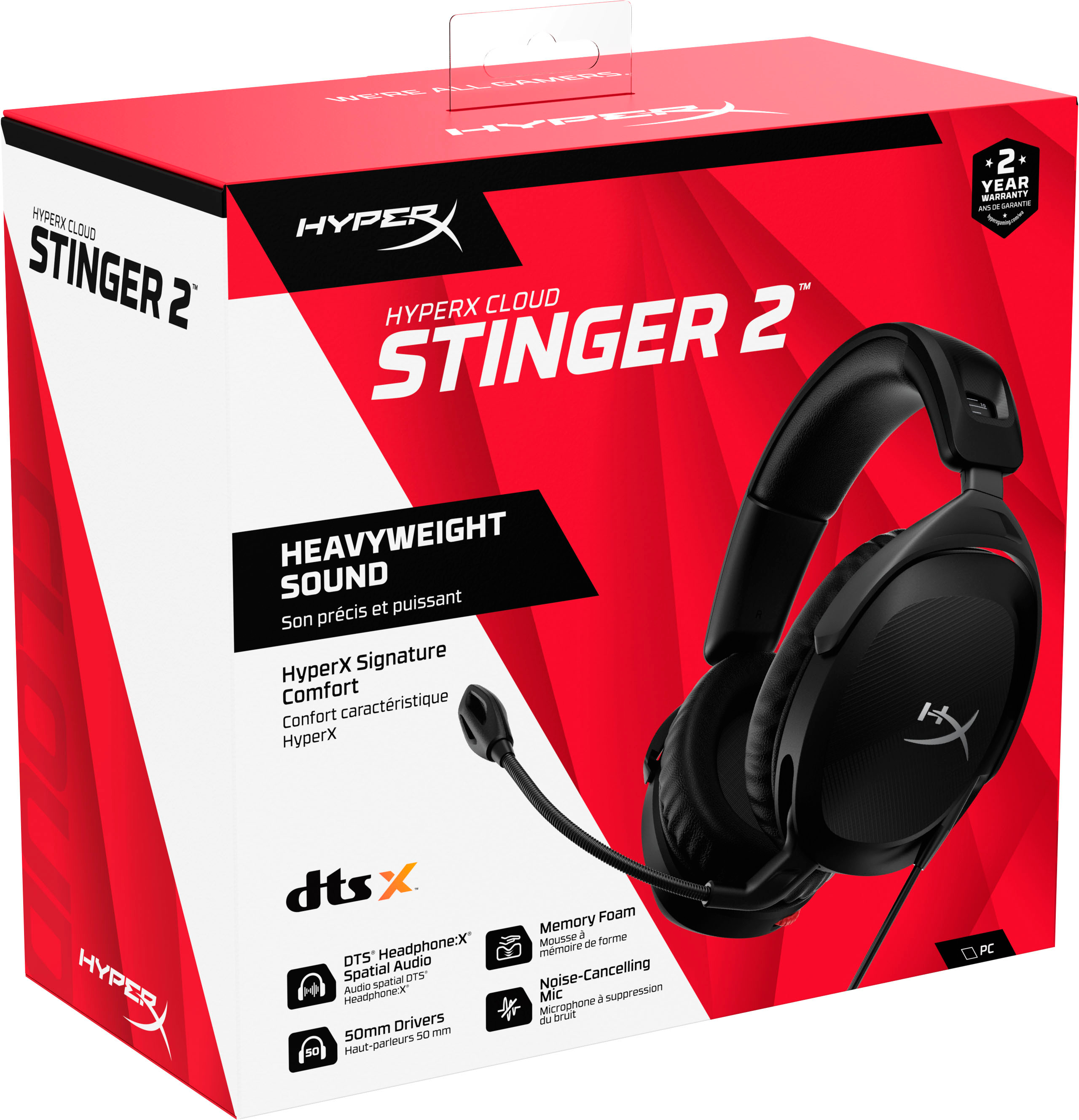 vrouw bijwoord salami HyperX Cloud Stinger 2 Wired DTS Headphone:X Gaming Headset for PC Black  519T1AA - Best Buy