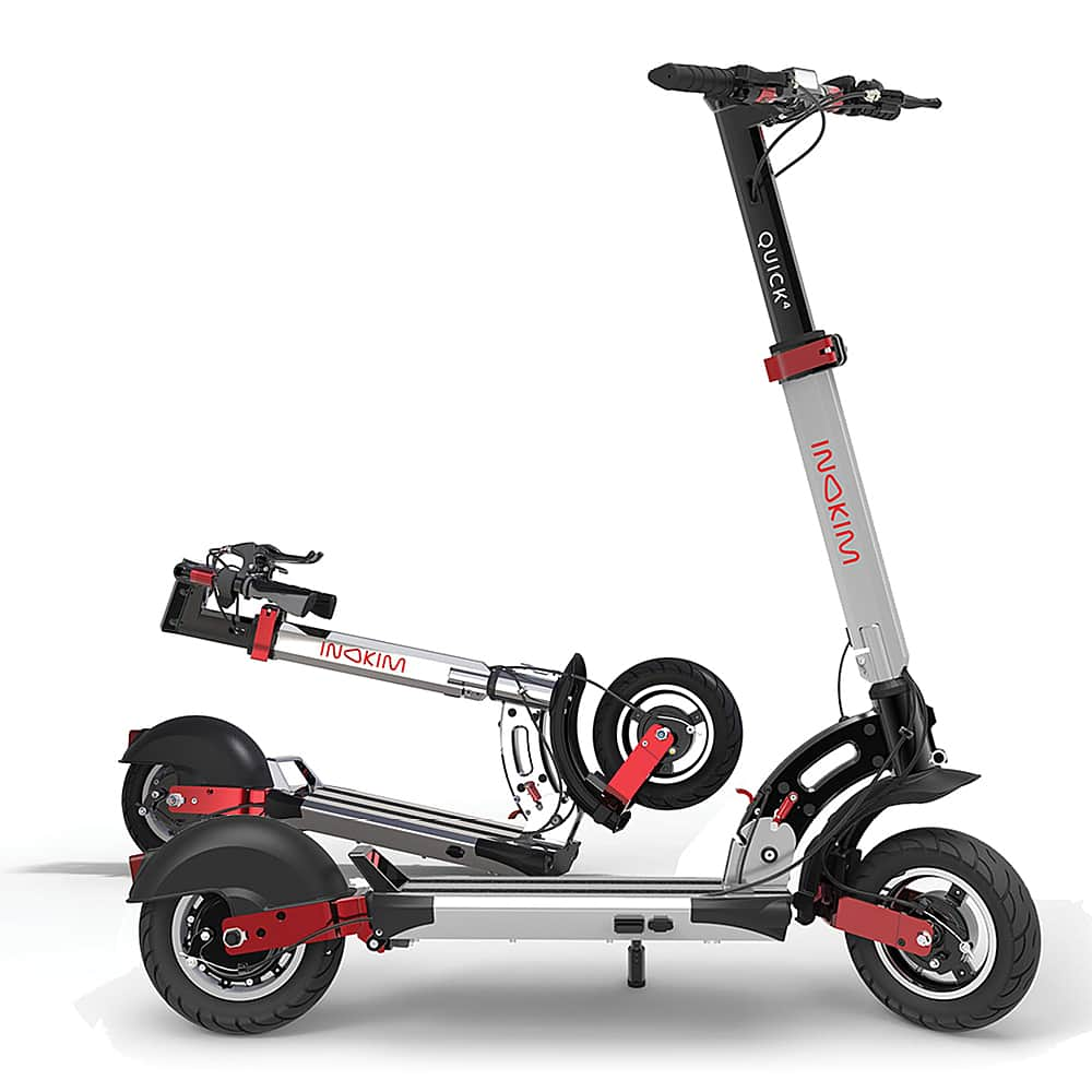 Angle View: INOKIM - Quick4 Scooter w/35 miles  Max Operating  Range & 25 mph Max Speed - Silver