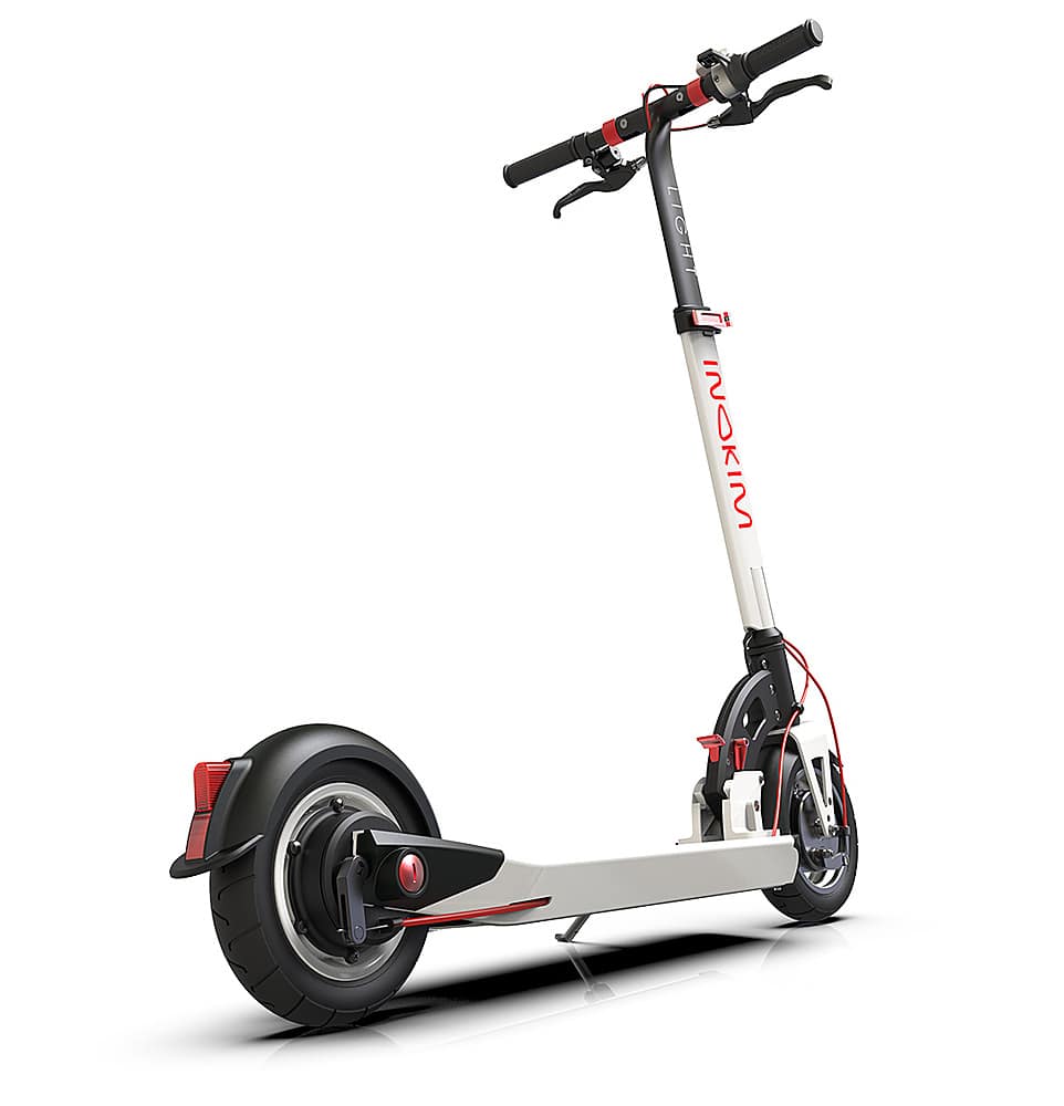 Angle View: INOKIM - LIGHT2 Scooter w/25 miles Max Operating  Range & 21 mph Max Speed - White