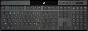 CORSAIR - K100 Air Wireless Full-Size Bluetooth RGB Mechanical Cherry MX Ultra Low Profile Tactile Switch Gaming Keyboard - Black - Front_Zoom