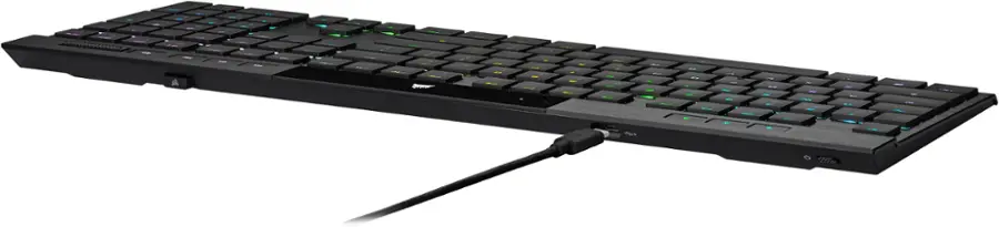 Alt View 17. CORSAIR - K100 Air Wireless Full-Size Bluetooth RGB Mechanical Cherry MX Ultra Low Profile Tactile Switch Gaming Keyboard - Black.
