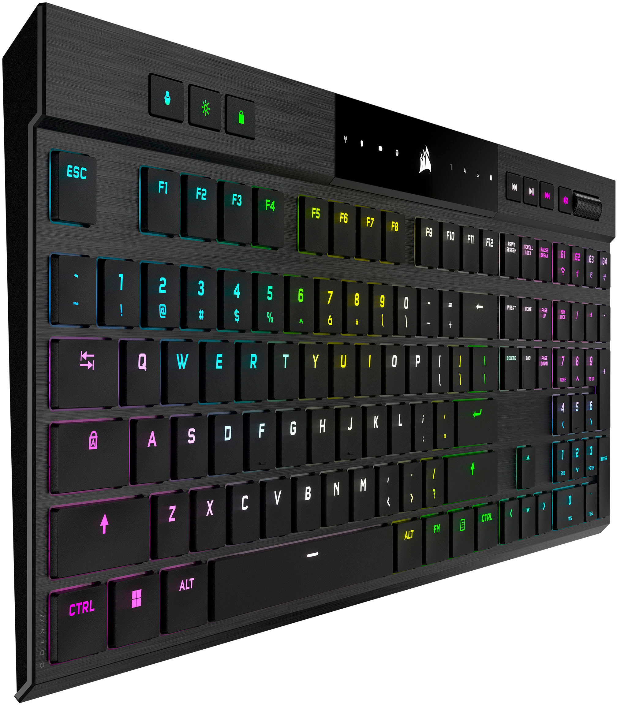 CORSAIR K100 Air Wireless Full-Size CH-913A01U-NA Bluetooth MX Tactile - Best Keyboard Gaming Cherry Mechanical Buy Profile Low Switch RGB Black Ultra