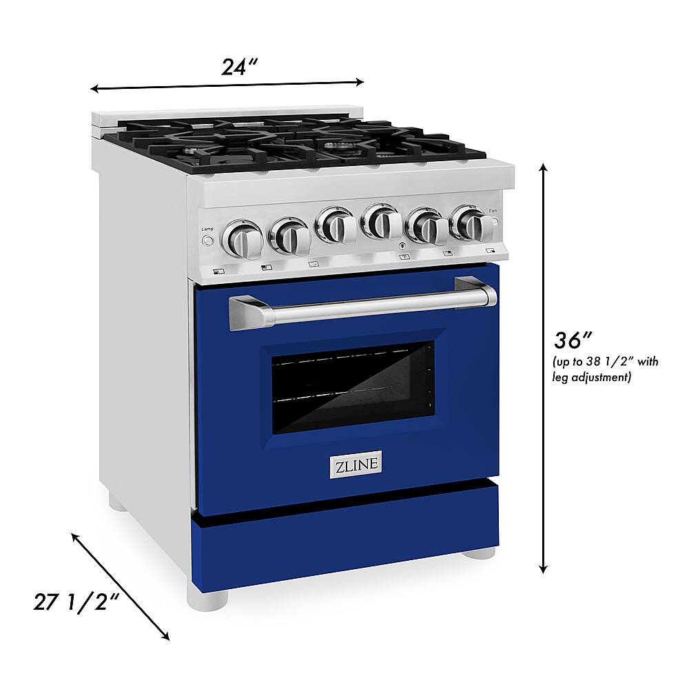 Best Buy ZLINE 24" 2.8 cu. ft. Range with Gas Stove and Gas Oven in Stainless Steel and Blue