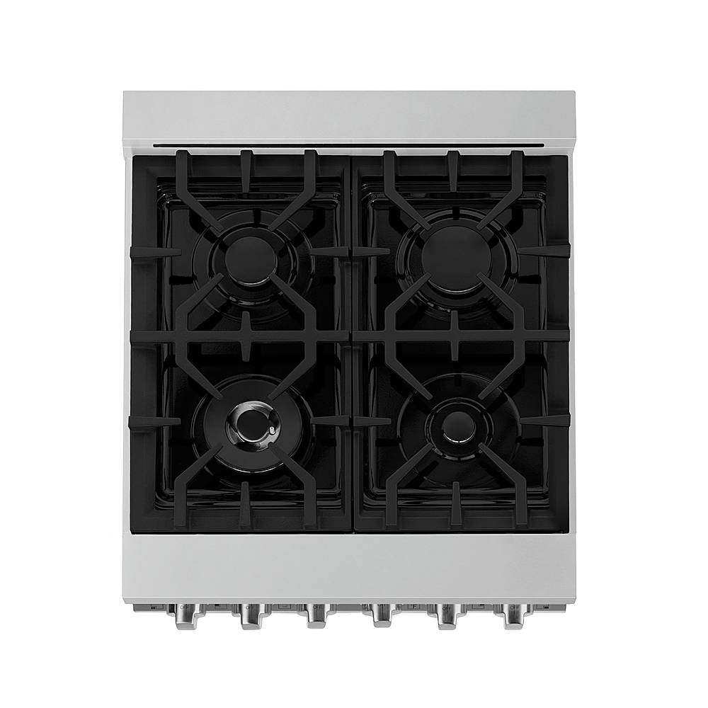 ZLINE 24 2.8 cu. ft. Dual Fuel Range with Gas Stove and Electric Oven in  Stainless Steel and Black Matte Door (RA-BLM-24) 