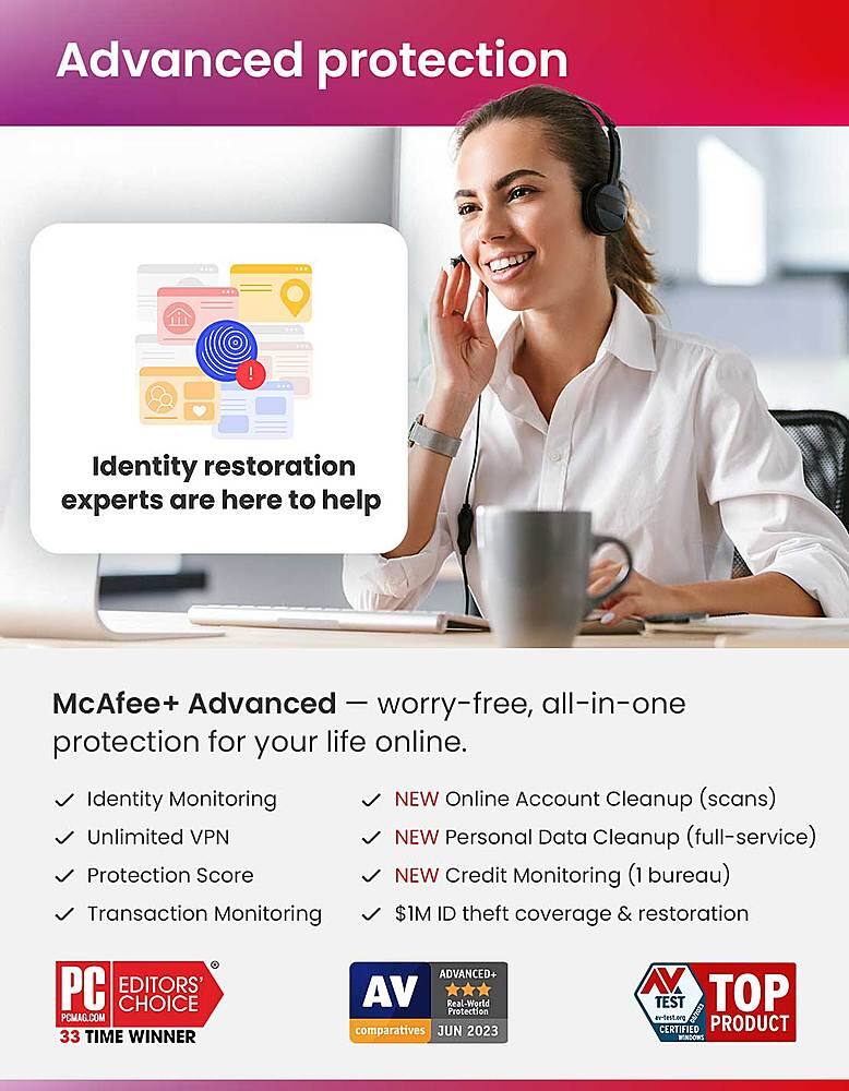 Mcafee advanced individual id theft coverage internet security