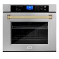 ZLINE - 30" Autograph Edition Single Wall Oven in Fingerprint Resistant Stainless Steel and Champagne Bronze - Stainless Steel