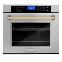 ZLINE - 30" Autograph Edition Single Wall Oven in Fingerprint Resistant Stainless Steel and Champagne Bronze - Stainless Steel - Front_Zoom