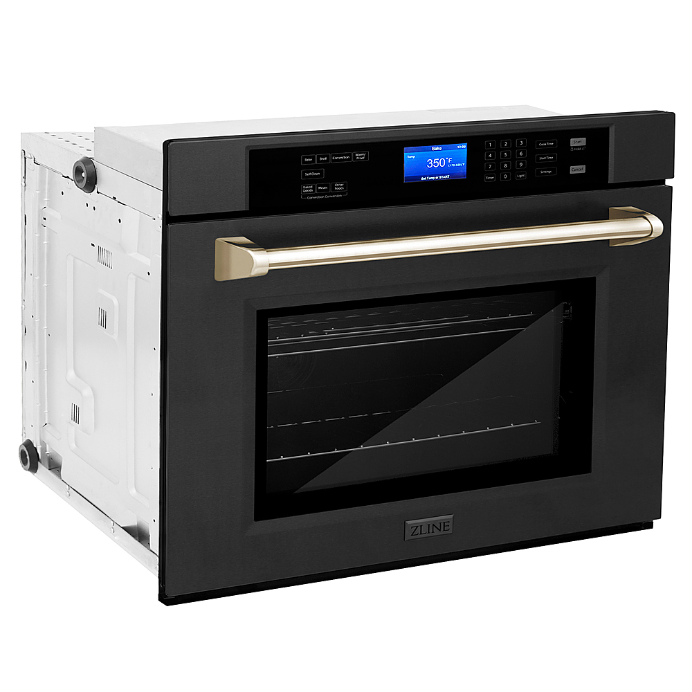 ZLINE Autograph Edition 30 in. 1.6 Cu ft. Built-in Convection Microwave Oven in Stainless Steel with Matte Black Accents (MWOZ-30-MB)
