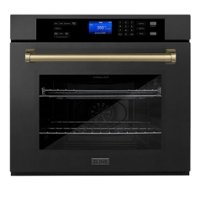 ZLINE - 30" Autograph Edition Single Wall Oven with Self Clean and True Convection in Black Stainless Steel and Champagne Bronze - Black Stainless Steel - Front_Zoom