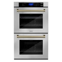 ZLINE - 30" Autograph Edition Double Wall Oven with Self Clean and True Convection in Stainless Steel and Champagne Bronze - Multicolor - Front_Zoom