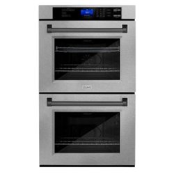 ZLINE - 30" Autograph Edition Double Wall Oven in Fingerprint Resistant Stainless Steel and Matte Black - Stainless steel - Front_Zoom