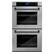 Front. ZLINE - 30" Autograph Edition Double Wall Oven with Self Clean and True Convection in Matte Black - Stainless Steel.