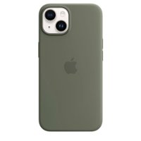 Apple - iPhone 14 Silicone Case with MagSafe - Olive - Front_Zoom
