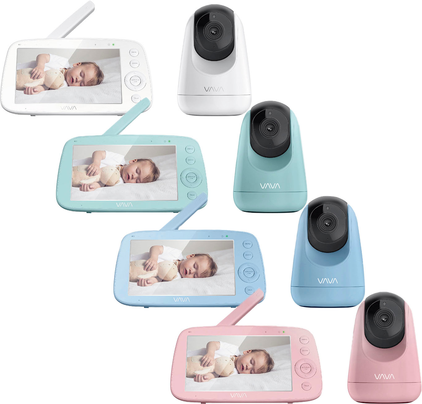Angle View: VAVA - Baby Monitor 720P 5" HD Display - Blue