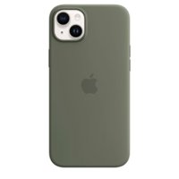Apple - iPhone 14 Plus Silicone Case with MagSafe - Olive - Front_Zoom