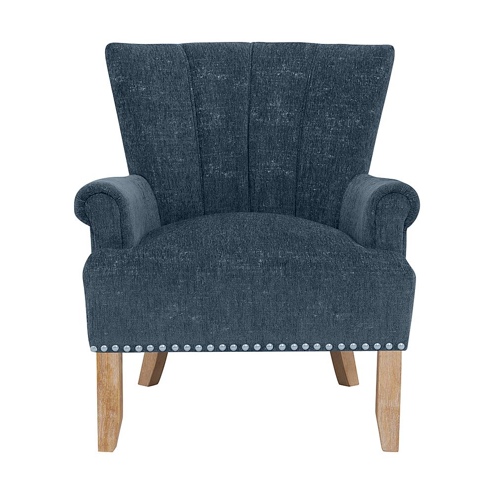 Angle View: Handy Living - Merrimo Chenille Rolled Arm Chair (set of 2) - Navy Blue
