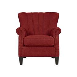 Handy Living - Gilcrest Linen Armchair - Red - Front_Zoom