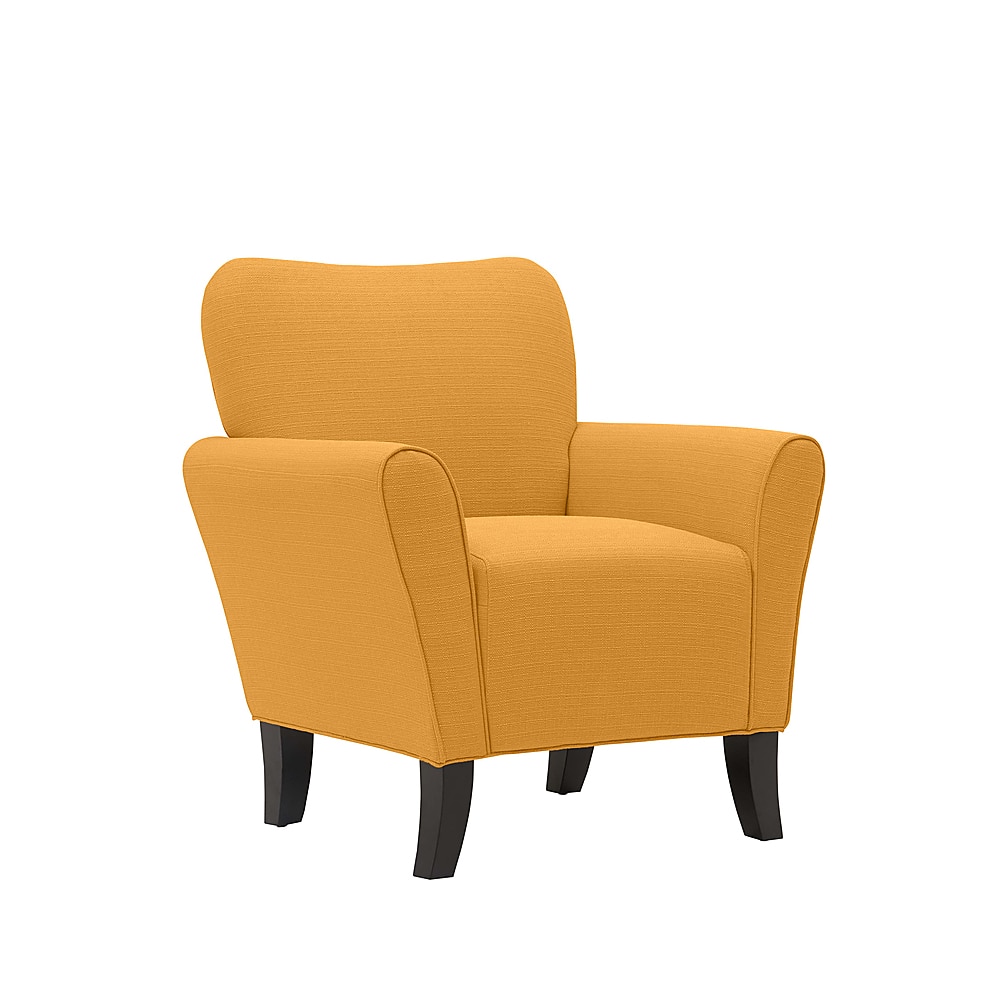 Angle View: Handy Living - Sean Transitional Linen Armchair - Mustard Yellow