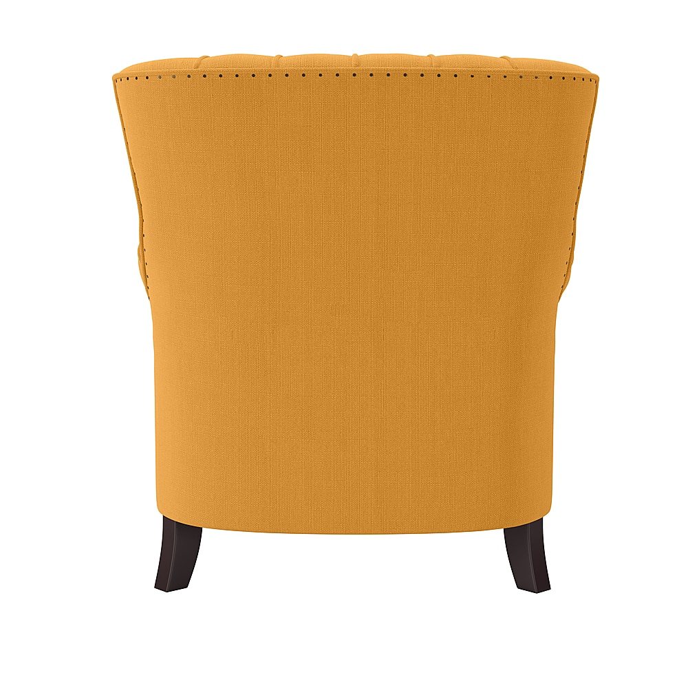 Left View: Handy Living - Gilcrest Linen Armchair - Mustard Yellow