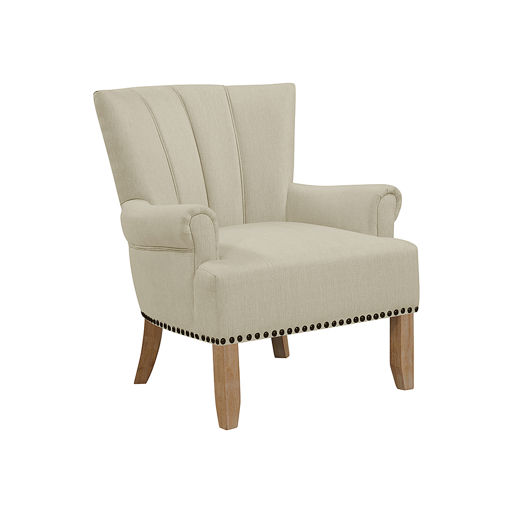 Left View: Handy Living - Merrimo Performance Fabric Arm Chair (set of 2) - Oatmeal Tan
